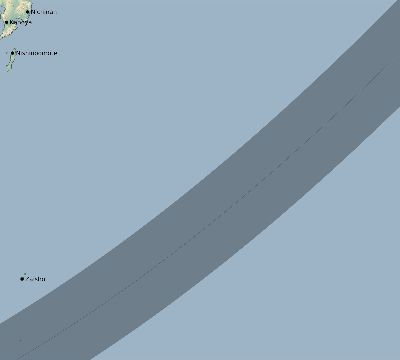 Map of the eclipse path across Japan on 02/06/2828