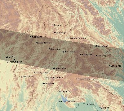 Map of the eclipse path across Laos on 02/06/2828