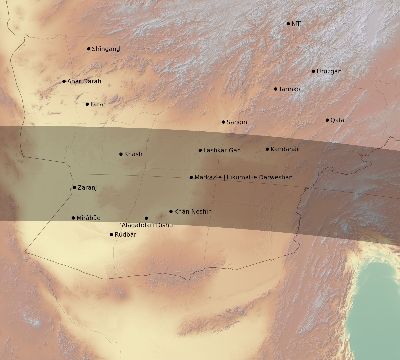 Map of the eclipse path across Afghanistan on 06/12/2830