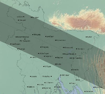 Map of the eclipse path across Bangladesh on 06/12/2830