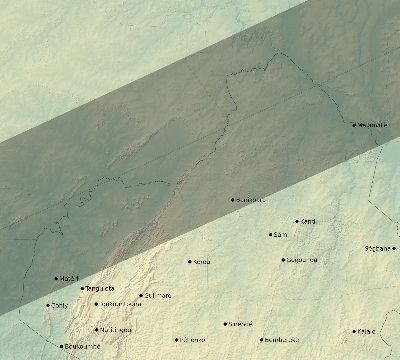 Map of the eclipse path across Benin on 06/12/2830