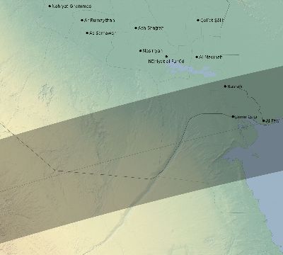 Map of the eclipse path across Iraq on 06/12/2830