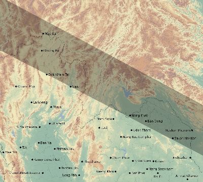 Map of the eclipse path across Thailand on 06/12/2830