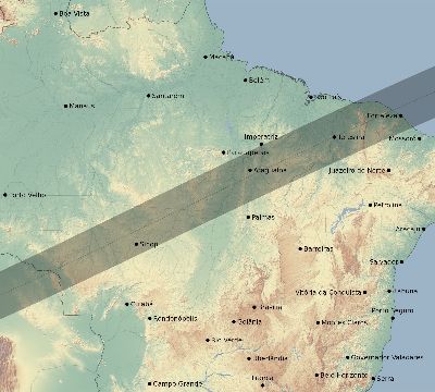 Map of the eclipse path across Brazil on 12/06/2830