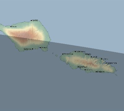 Map of the eclipse path across Samoa on 06/01/2831