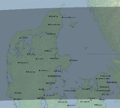 Map of the eclipse path across Denmark on 04/11/2833