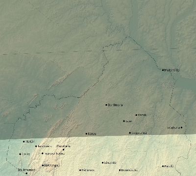 Map of the eclipse path across Benin on 03/31/2834