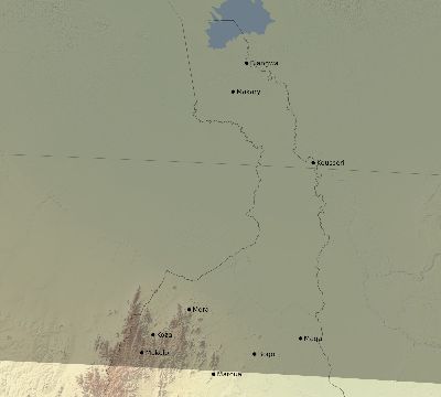 Map of the eclipse path across Cameroon on 03/31/2834
