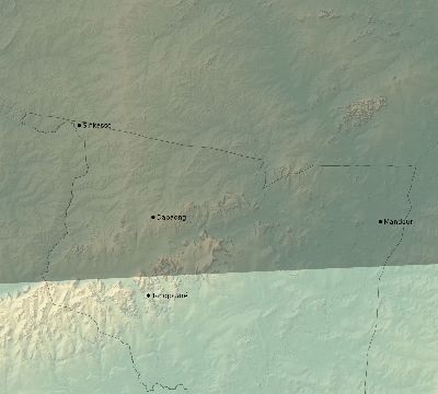 Map of the eclipse path across Togo on 03/31/2834