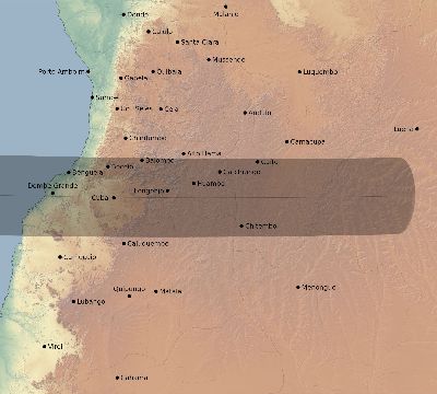 Map of the eclipse path across Angola on 09/24/2834