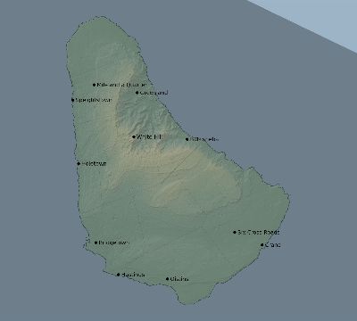 Map of the eclipse path across Barbados on 09/24/2834