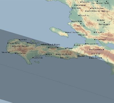 Map of the eclipse path across Haiti on 09/24/2834