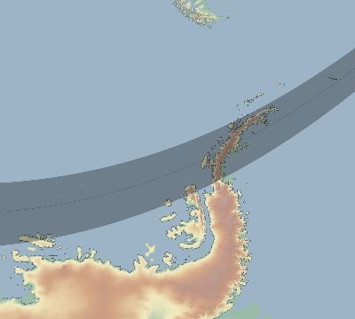 Map of the eclipse path across Antarctica on 03/20/2835