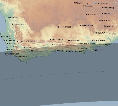 Map of the eclipse path across South Africa on 03/20/2835