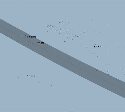 Map of the eclipse path across French Polynesia on 07/23/2837