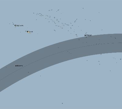 Map of the eclipse path across French Polynesia on 05/22/2840