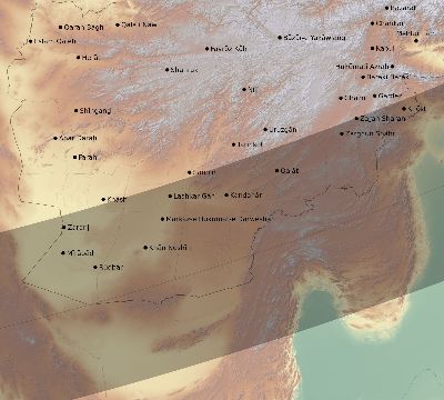 Map of the eclipse path across Afghanistan on 11/15/2840