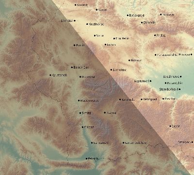 Map of the eclipse path across Bulgaria on 11/15/2840