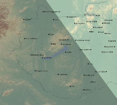 Map of the eclipse path across Hungary on 11/15/2840