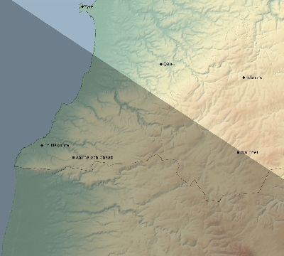 Map of the eclipse path across Lebanon on 11/15/2840