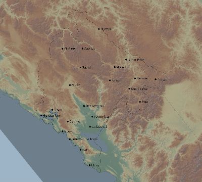 Map of the eclipse path across Montenegro on 11/15/2840