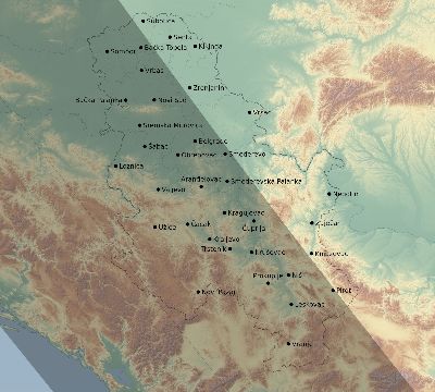 Map of the eclipse path across Serbia on 11/15/2840