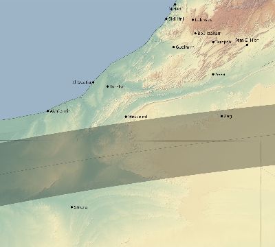 Map of the eclipse path across Morocco on 05/12/2841