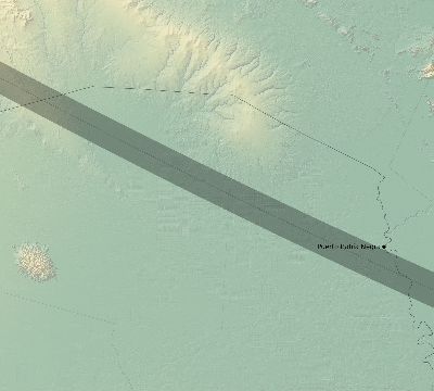 Map of the eclipse path across Paraguay on 11/04/2841