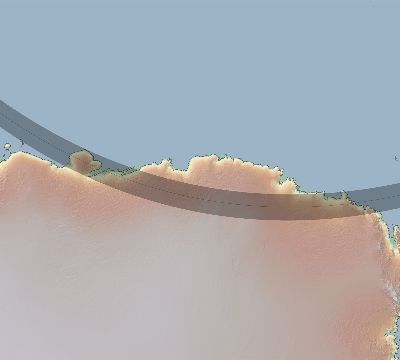 Map of the eclipse path across Antarctica on 10/25/2842