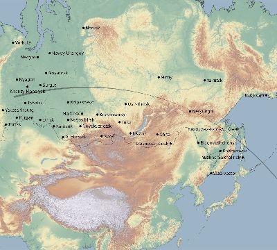 Map of the eclipse path across Russia on 09/03/2844
