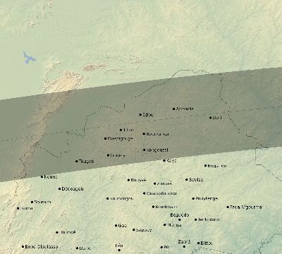 Map of the eclipse path across Burkina Faso on 08/24/2845