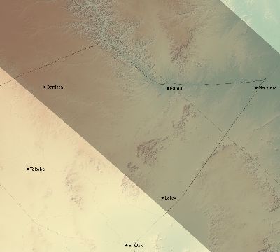 Map of the eclipse path across Kenya on 08/24/2845