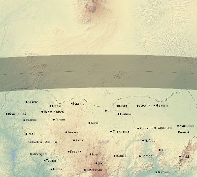 Map of the eclipse path across Nigeria on 08/24/2845