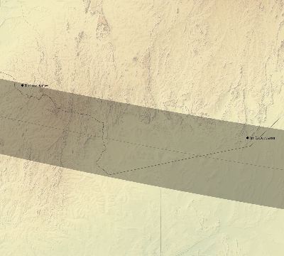 Map of the eclipse path across Algeria on 02/17/2846