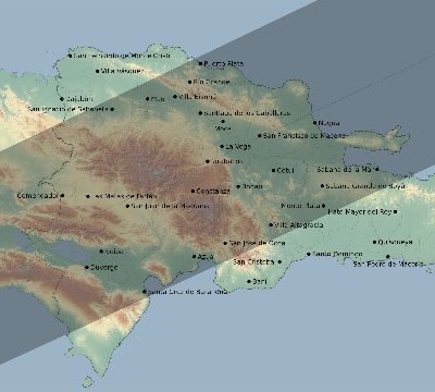 Map of the eclipse path across Dominican Republic on 06/22/2848