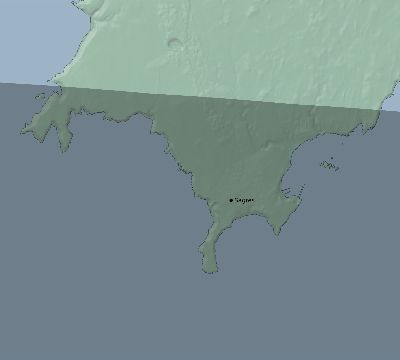 Map of the eclipse path across Portugal on 06/22/2848