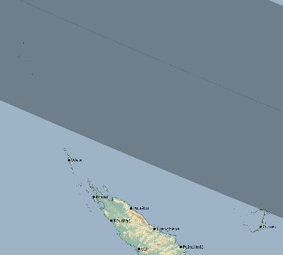 Map of the eclipse path across New Caledonia on 12/16/2848