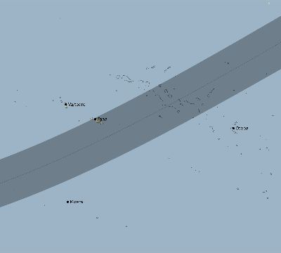 Map of the eclipse path across French Polynesia on 12/16/2848