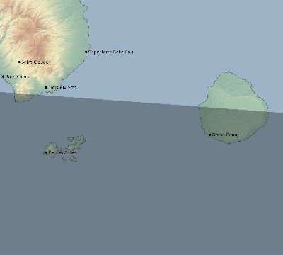 Map of the eclipse path across Guadeloupe on 04/10/2852