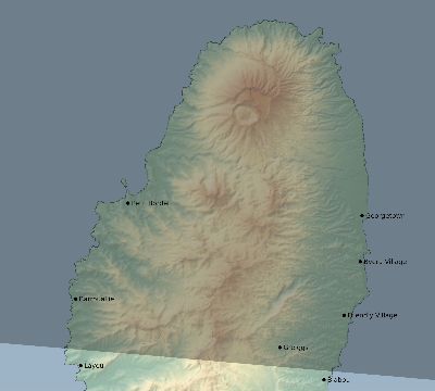 Map of the eclipse path across Saint Vincent and the Grenadines on 04/10/2852