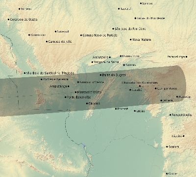 Map of the eclipse path across Brazil on 10/04/2852