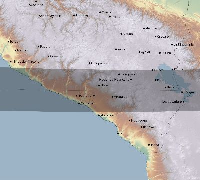 Map of the eclipse path across Peru on 10/04/2852