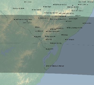 Map of the eclipse path across Brazil on 03/30/2853