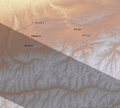 Map of the eclipse path across Kyrgyzstan on 09/24/2853