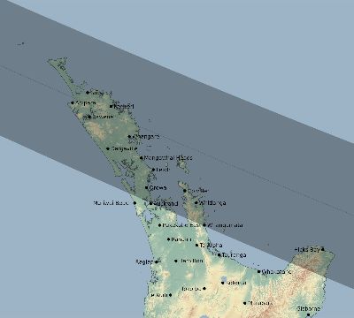 Map of the eclipse path across New Zealand on 08/04/2855