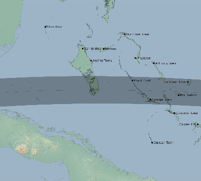 Map of the eclipse path across Bahamas on 05/23/2859