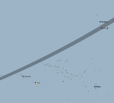 Map of the eclipse path across French Polynesia on 05/23/2859