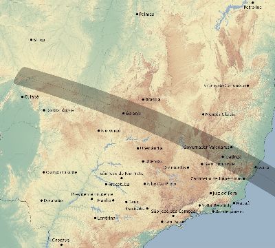 Map of the eclipse path across Brazil on 11/04/2860