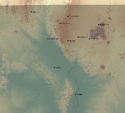 Map of the eclipse path across Malawi on 03/21/2862