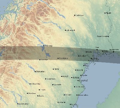 Map of the eclipse path across Sweden on 09/15/2862